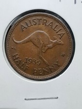 Australian 1939 HALF PENNY ROO REVERSE  aUNC to unc