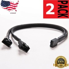 4-Pin PWM to Dual PWM Sleeved Computer Case Fan Power Y-Splitter Adapter Cable