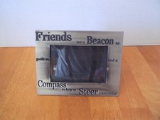 Brushed Metal Picture Frame for 3x5 or 4x6 Photo EUC