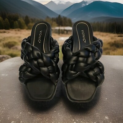Women's Vionic Braided Sandals Size 7 Black *Read