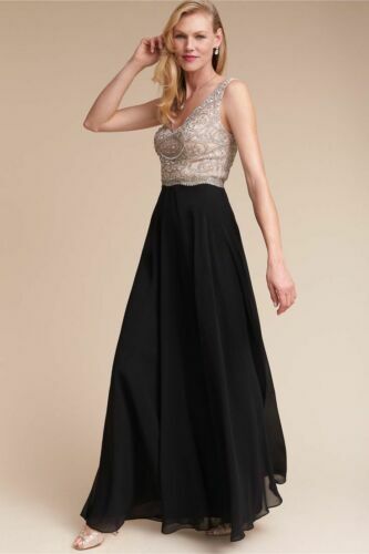 Aidan Mattox Beaded V-Neck Cocktail Dress Sz 0 Black | eBay