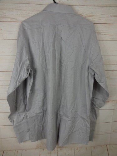 Roundtree & Yorke Mens Gold labelFitted Size 16-1/2 34 White & Grey Oxford Shirt - Picture 8 of 8