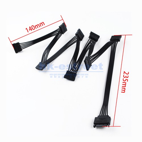 SATA Power 15 Pin 1 Male To 8 Female Splitter for HDD SSD Hard Drive Cable - Picture 2 of 11