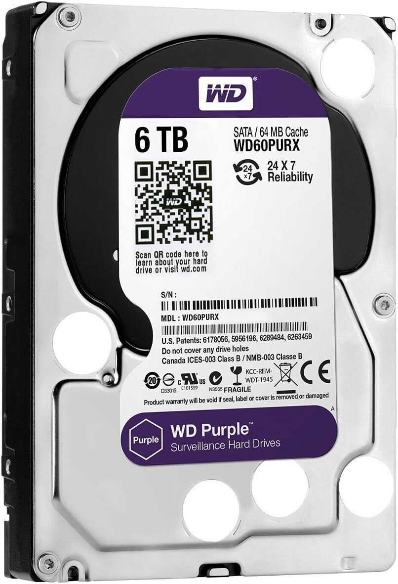 WD Purple 6TB 内蔵ハードドライブ　中古　HDD WD Purple 6TB 内蔵ハードドライブ 中古 HDD Western Digital WD