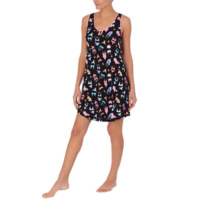 CUDDL DUDS Women's Lace Trim Beachy Printed Chemise