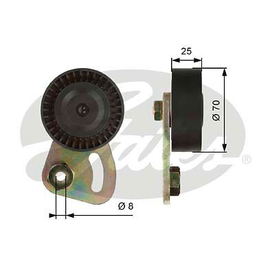 Gates T39019 Tensioner Pulley, V-Ribbed Belt For Land Rover MG Rover-image