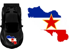 Yugoslavia sticker flag coat of arms flag hood car flag 44x35cm MHF