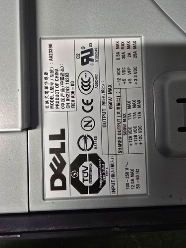Dell Precision 670 650w Zasilacz AA23390 - Zdjęcie 3 z 3