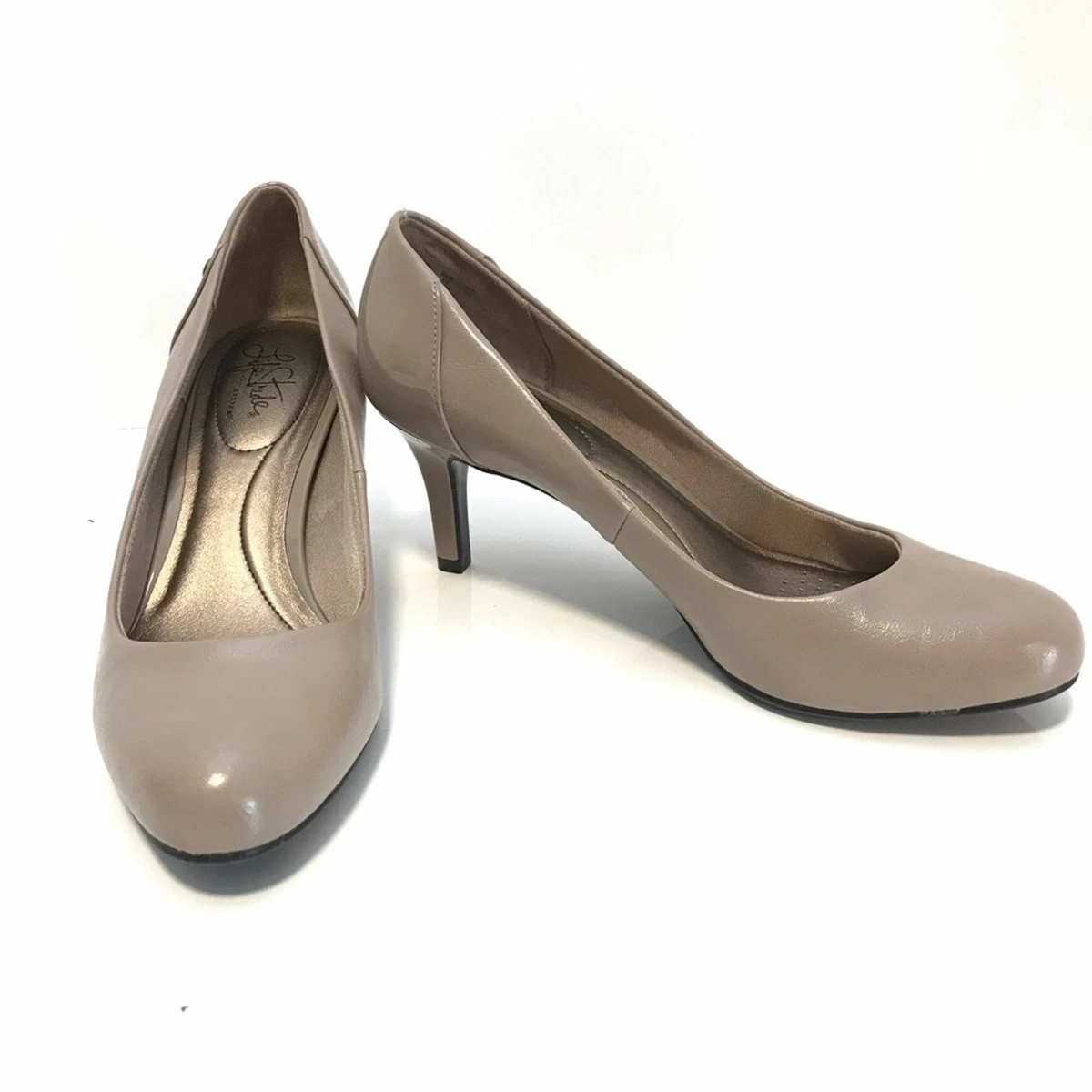 Life Stride Nude Vegan Leather Almond Toe 3 Inch Heels Women s Size 10