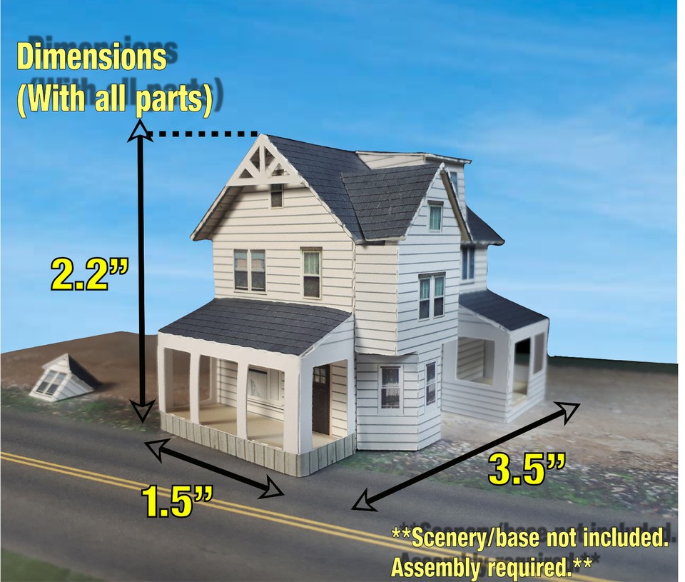 Z Scale Building - Cover Stock(paper) Pre-Cut Nordic Style Houses - ZS4P - Foto 8