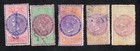 Australia 1870-80th stamps Revenue 1Sh-10Sh Diff Perf Wmk NSW used lot 2