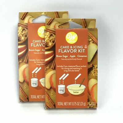 2x Wilton Cake & Icing Flavor Kit 3 PCS Each / Brown Sugar Cinnamon Apple 