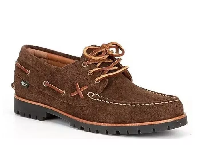 Polo Ralph Lauren Ranger Deck Suede Boat Shoes Chocolate Brown New Size 10.5
