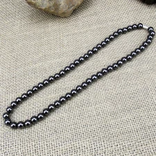 Fashion Black Magnetic Hematite Beads Health Care Necklace Women Men Jewelry