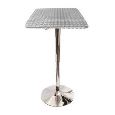 LumiSource Bistro Bar Table, Silver - BT-TLBISTRO23SQ