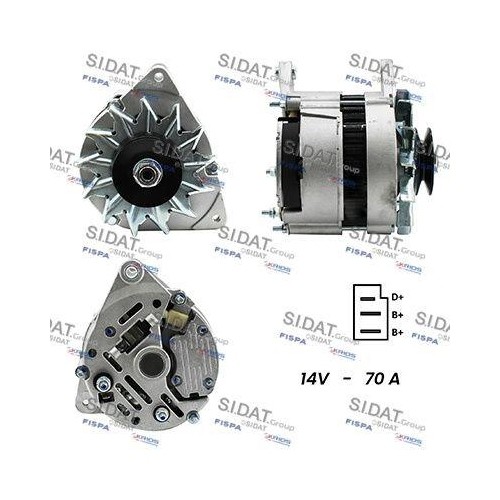 Alternateur Sidat A12LU0026A2 pour moteur Perkins et tracteur Ford