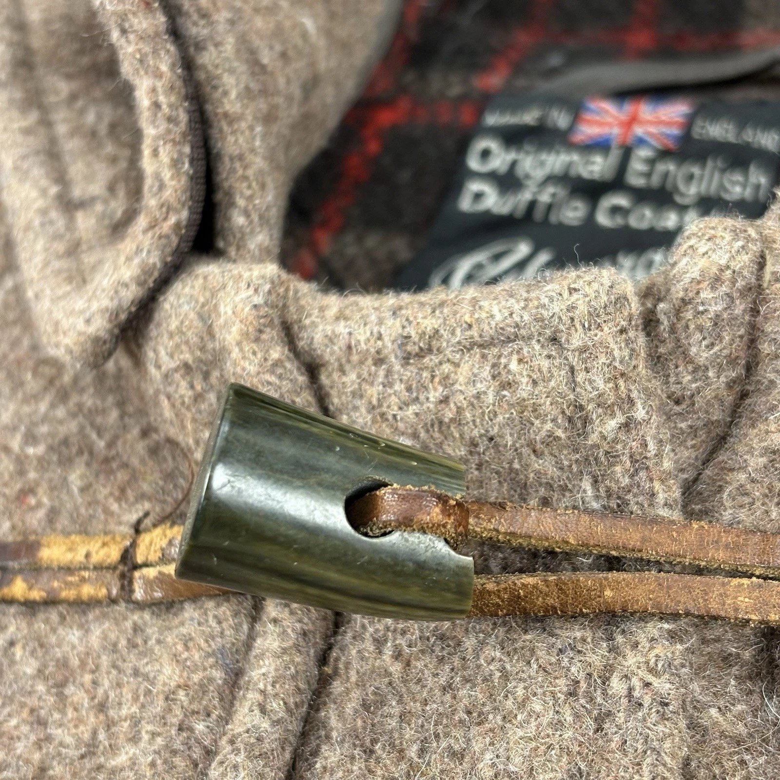 Vintage Gloverall Original English Duffle Coat Brown Wool Hooded Toggle Size 36 - product detail image 11