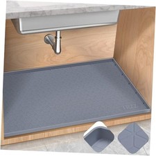 Silicone Waterproof Under Sink Mat 34" x 22", Drip Tray and 22"W x 34"L Gray Silicone Waterproof Under Sink Mat 34" x 22", Drip Tray and 22"W x 34"L Gray - Image 1