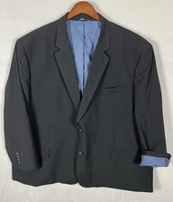 Oak Hill Perfect Fit Blazer Men's 60R Black Color Solid Wool Blend