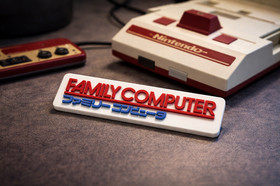 Nintendo Family Computer Famicom Logo Sign 3D Printed Retro Gaming Display