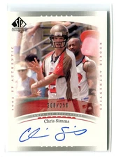 2003 UD SP Authentic Chris Simms Rookie Authentics Auto 208/250 Buccaneers