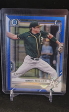 Mason Miller 2021 Bowman Draft Chrome 1st Bowman Blue Refractor /150- A’s Padres