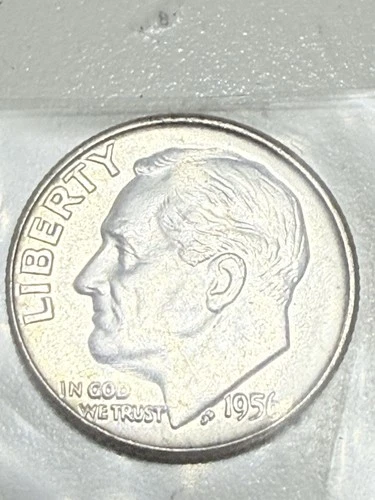 1956 D Roosevelt Dime 90% Silver US Coin UNCIRCULATED #2