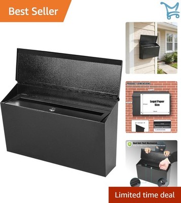 Locking Wall Mount Mailbox Steel Large Capacity Weatherproof Security Drop Box