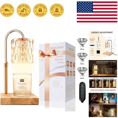 Candle Warmer Lamp with Adjustable Height, 3 Bulbs & Timer - Gift-Ready Elegance