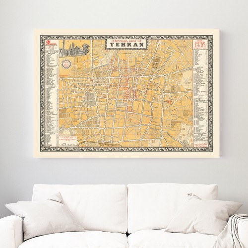 Alte Karte von Teheran 1961 - Vintage Iran Kunst Wanddeko Druck - Bild 3 von 29