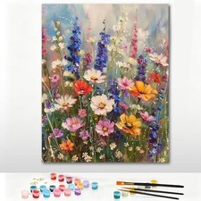 Pxzcrypha Wild Flowers Paint by Numbers Kit for Adults 16X20inch