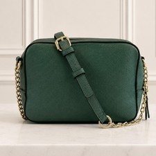 Target Green Faux Saffiano Leather Crossbody ...