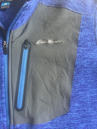 Eddie Bauer First Ascent Blue Fleece Mens Jacket Sweater Full Zip Large - Picture 3 of 4