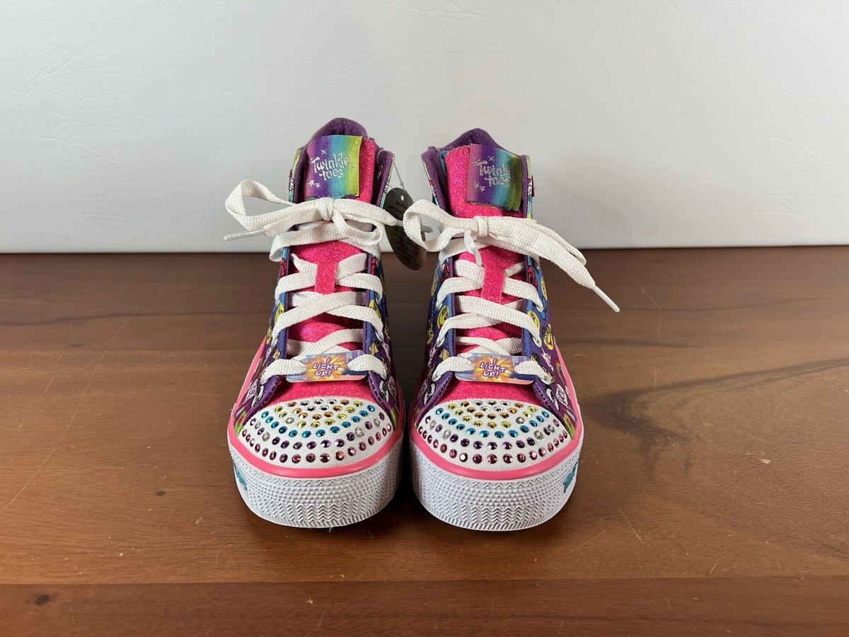 nozominnn♡ New Skechers Girls' Twinkle Toes High Tops Emojis Sparkle Dust