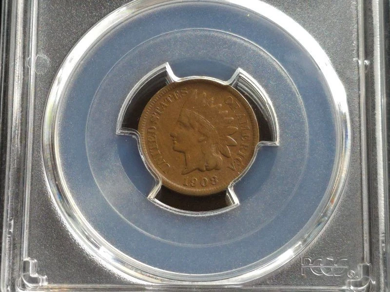 1908-S Indian Head Cent PCGS Graded VF25 #37835315 - Image 3 of 4