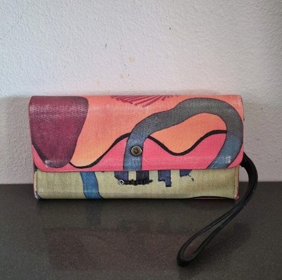 DESIGUAL Women's Multicolor  Faux Leather Wallet Wristlet Snap...