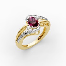 Silver birthstone Ring in 10K Gold Plated for Women Gift and Christmas
