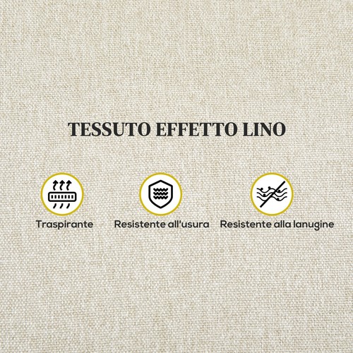 HOMCOM Poltrona Relax Reclinabile Manuale in Tessuto con Poggiapiedi Beige - Foto 6 di 10