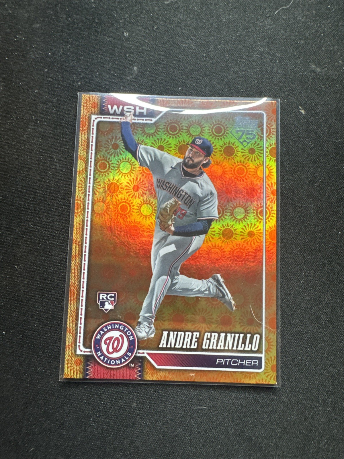 2026 Topps Series 2 Orange "SUN" Holo Foil Parallel #674 Andre Granillo, RC