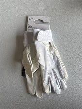 Nike Alpha Text Batting Gloves Adult Unisex White/White/White Medium  INV302 