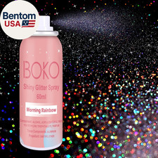 Body Glitter Spray, 60ML Holographic Silver Glitter Spray for Body Hair Clothes,