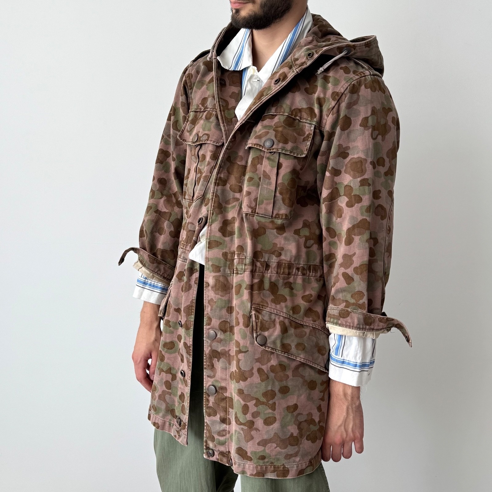 50s Vintage Military 1959 Dated Austrian Army ‘KAZ58’ Pea Dot Camo Parka Jacket