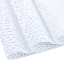 White Aida Cloth 14 Count, 59x39 Inch Cross Stitch Fabric, Embroidery Craft
