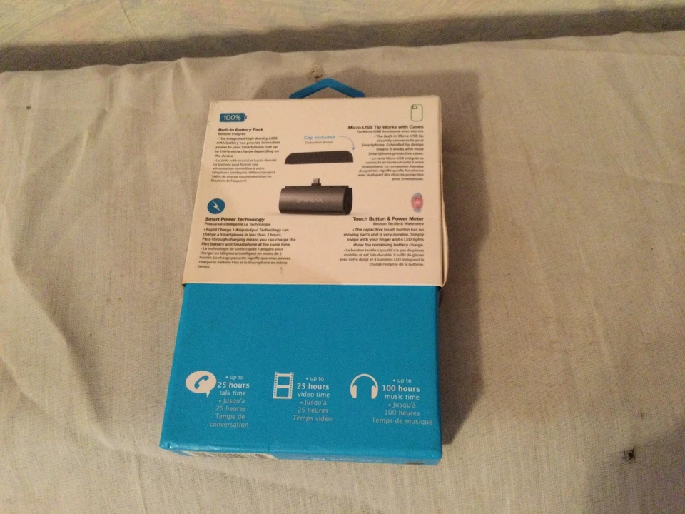 Carregador de bateria externo de bolso PhoneSuit "Flex XT" para smartphones - Preto novo na caixa - Imagem 2 de 2