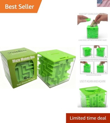 Educational Money Maze Puzzle Box - Bright Green Gift Idea for Christmas & More