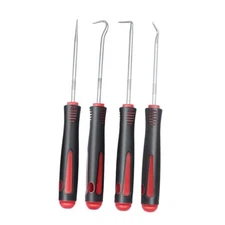  Pick and Hook Set, Automotive Hook Set, 4 Pcs Pick Tool Set for Car Auto Red