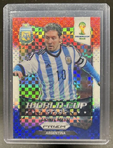 2014 Prizm World Cup Lionel Messi Stars Red White Blue Power Plaid #1