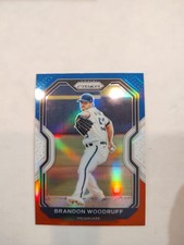 2021 Panini Prizm - Red White & Blue Prizm #18 Brandon Woodruff (JGA)
