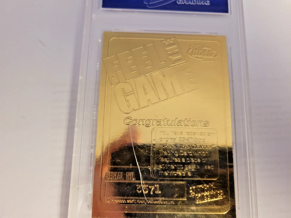 Tarjeta firmada por Barry Bonds de oro de 23 quilates 2002 calificada por WCG 10 gemas como nueva astilla de bate Foto 3 de 3