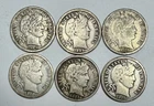 1909 - 1915 Barber 10c Silver Dimes Lot of 6